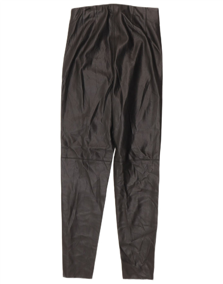 Zara Womens Faux Leather Leggings Medium W28 L27 Black Polyurethane