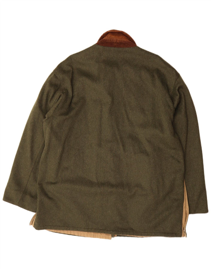 Aquascutum Mens Reversible Overcoat UK 42 XL Green