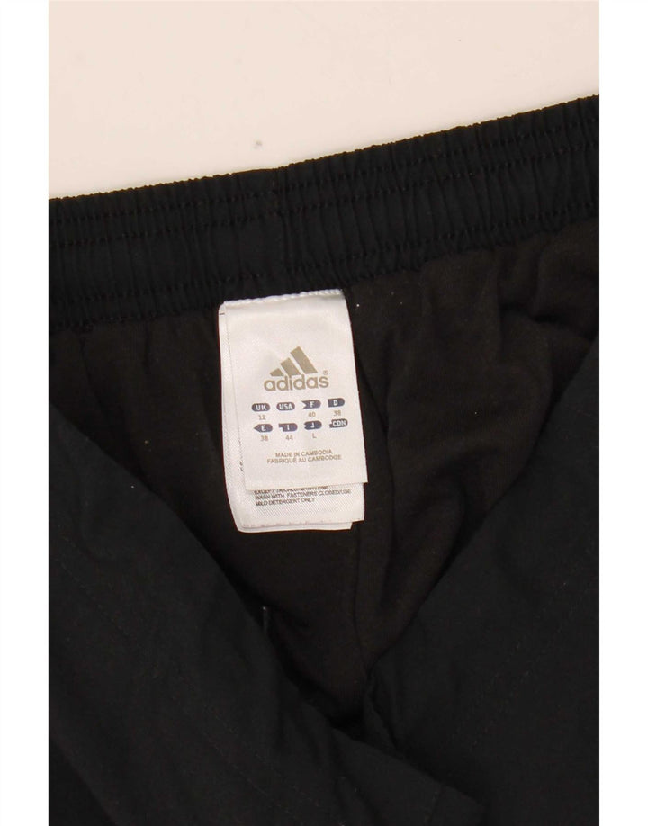 Adidas Womens Tracksuit Trousers Joggers UK 12 Medium Black Polyester