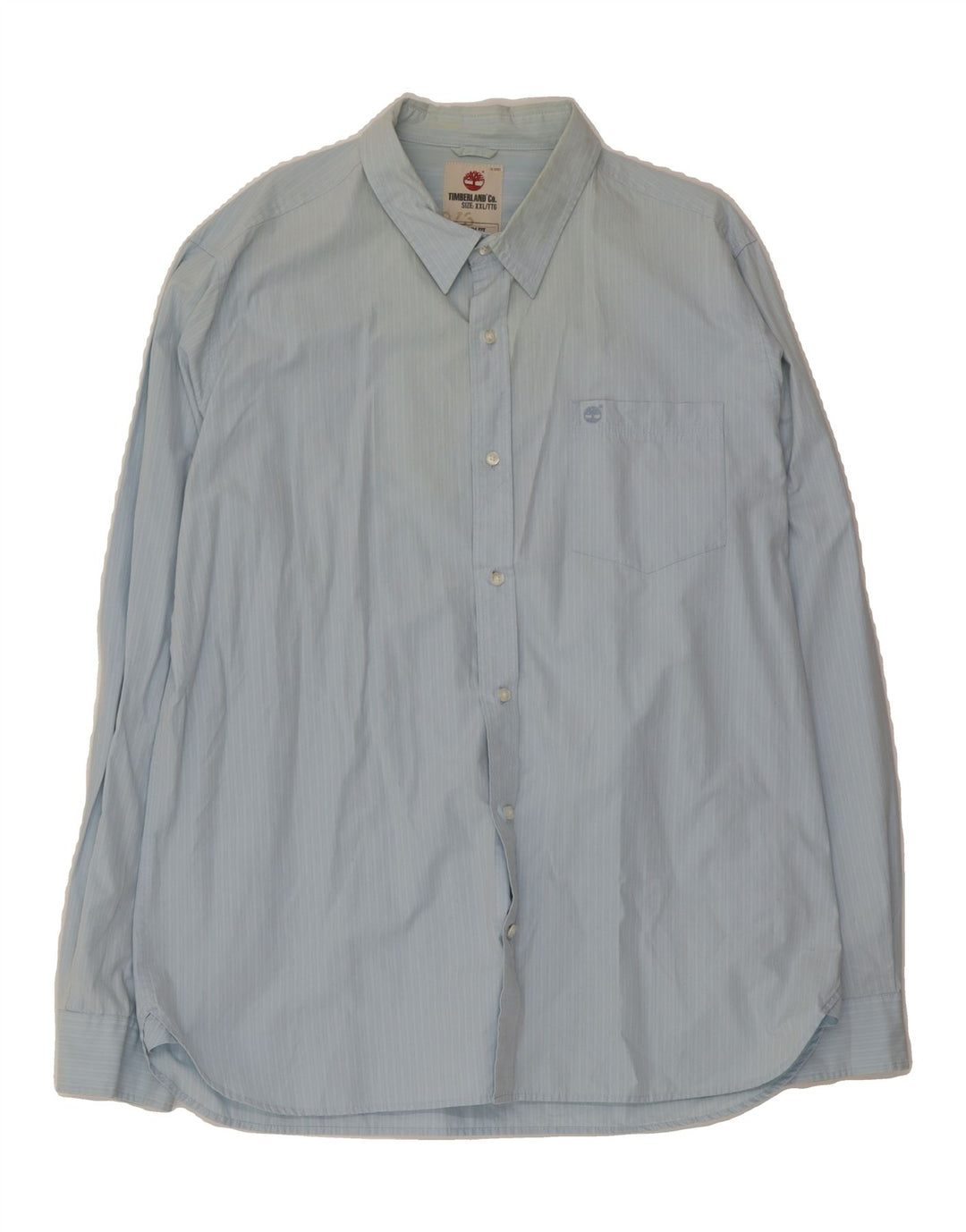 TIMBERLAND Mens Slim Fit Shirt 2XL Blue Pinstripe Vintage Timberland and Second-Hand Timberland from Messina Hembry 