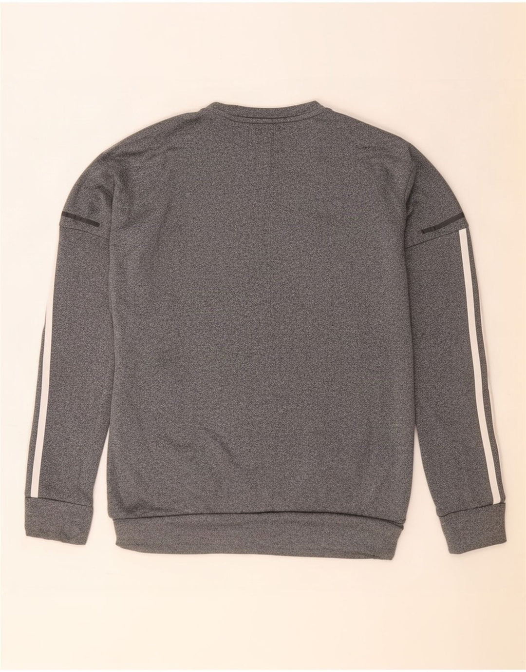 Adidas Womens Sweatshirt Jumper UK 12/14 Medium Grey Flecked Polyester