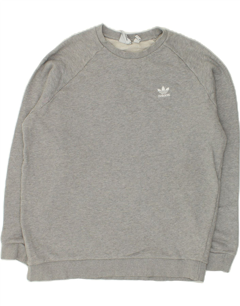 ADIDAS Mens Sweatshirt Jumper Large Grey Cotton | Vintage Adidas | Thrift | Second-Hand Adidas | Used Clothing | Messina Hembry 