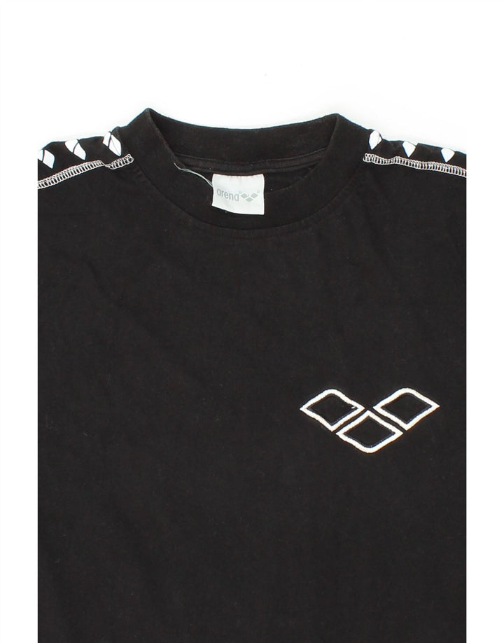 ARENA Mens Graphic T-Shirt Top Small Black Cotton Vintage Arena and Second-Hand Arena from Messina Hembry 