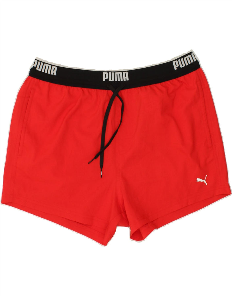 PUMA Mens Graphic Sport Shorts Large Red Polyester | Vintage Puma | Thrift | Second-Hand Puma | Used Clothing | Messina Hembry 