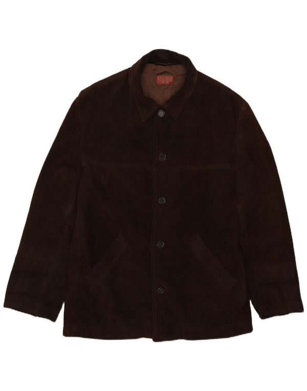 Sisley Mens Relaxed Elegance Suede Jacket UK 40 Large Brown Leather