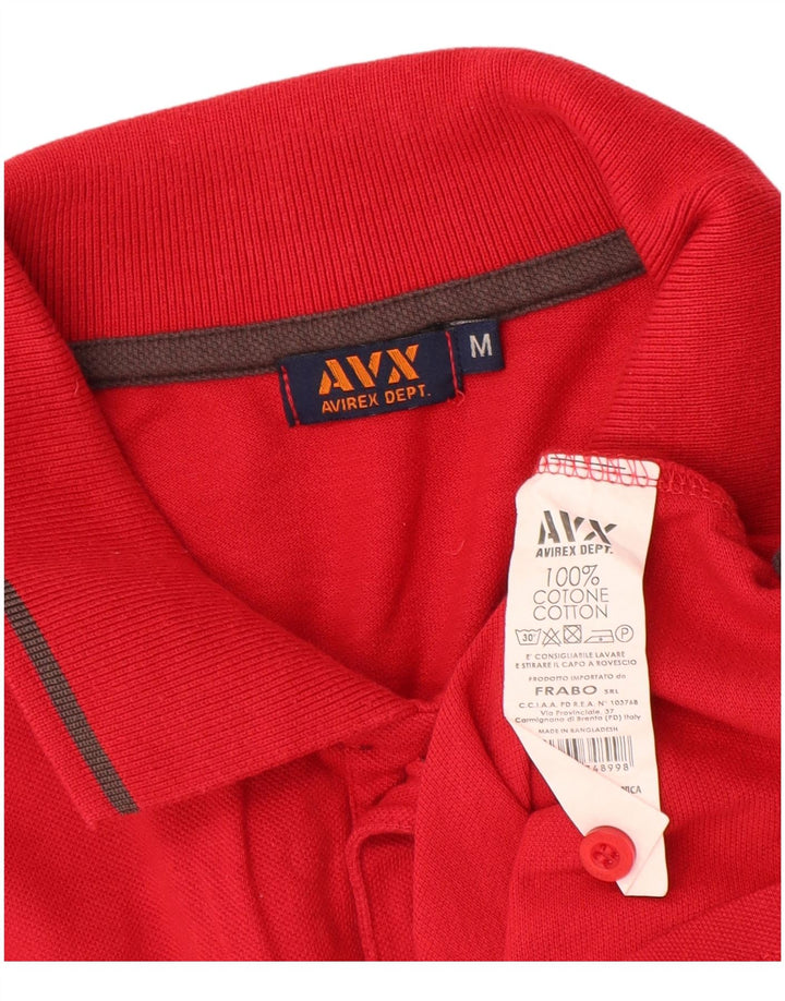 Avirex Mens Polo Shirt Medium Red Cotton