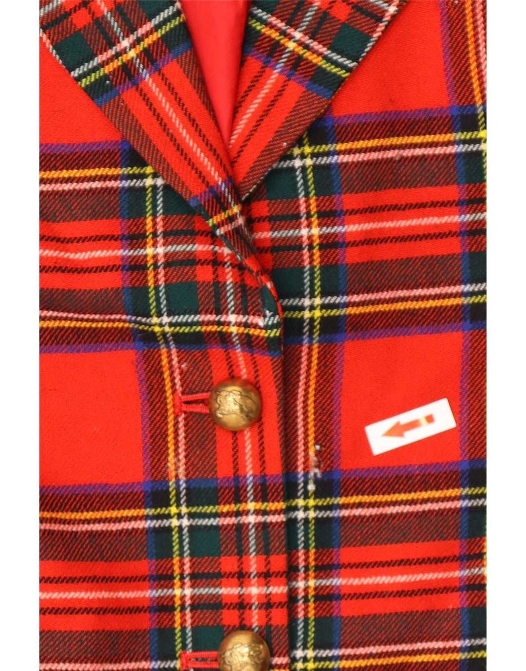 Burberrys Womens 2 Button Blazer Jacket UK 14 Medium Red Plaid