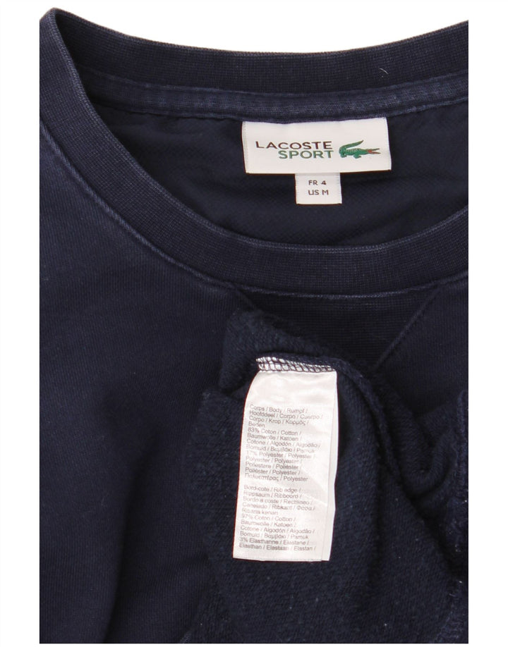 LACOSTE Mens Sweatshirt Jumper Size 4 Medium Navy Blue Cotton