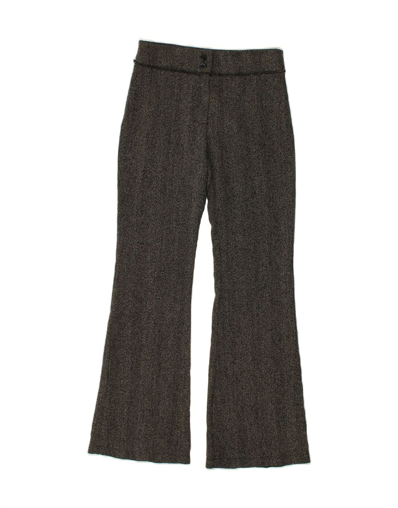 VINTAGE Womens Flare Casual Trousers W28 L30 Grey Flecked Vintage Vintage and Second-Hand Vintage from Messina Hembry 