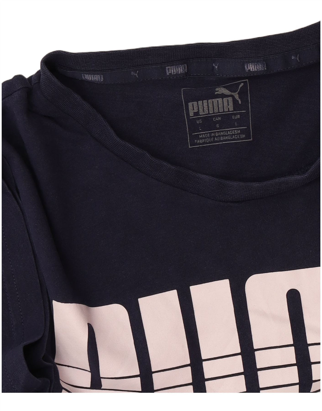 Puma Mens Graphic T-Shirt Top Large Navy Blue