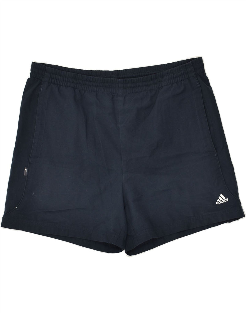 ADIDAS Mens Sport Shorts Large Navy Blue Polyester | Vintage Adidas | Thrift | Second-Hand Adidas | Used Clothing | Messina Hembry 