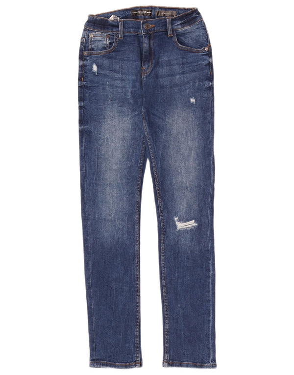 Guess Girls Distressed Skinny Jeans 11-12 Years W24 L28 Blue