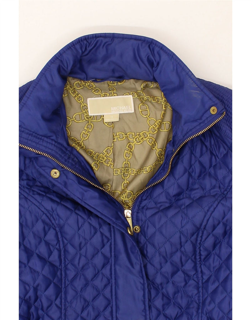 MICHAEL KORS Womens Hooded Quilted Jacket UK 6 XS Blue Polyester Vintage Michael Kors and Second-Hand Michael Kors from Messina Hembry 