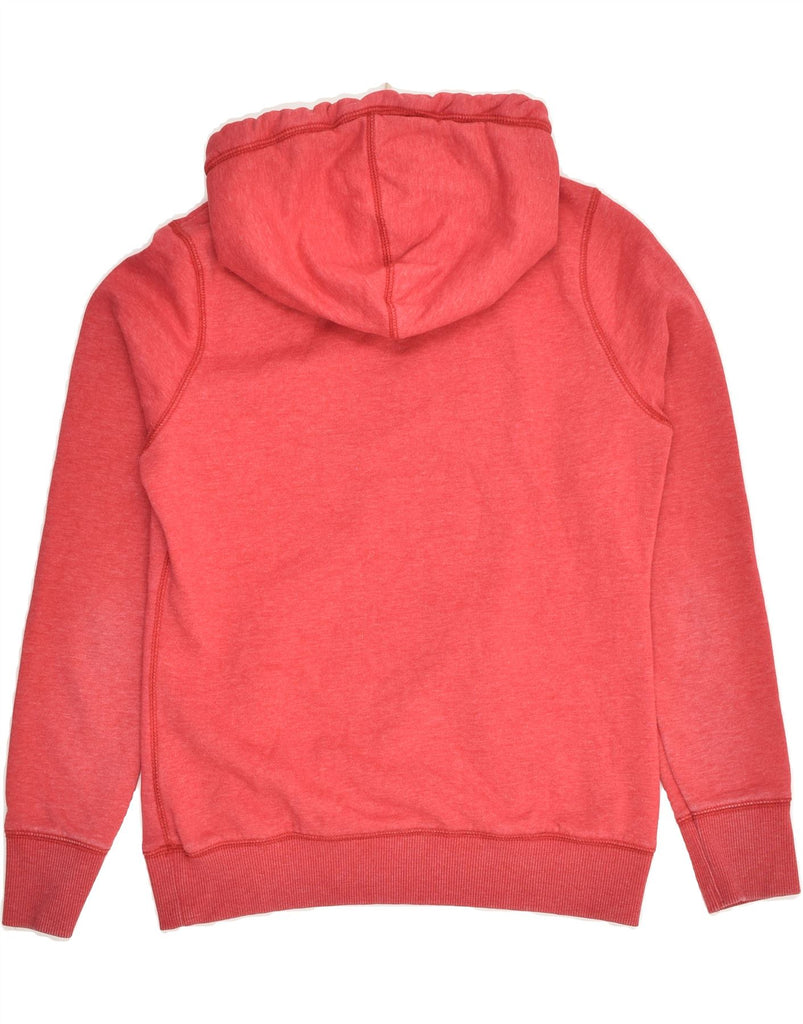 TOMMY HILFIGER Womens Graphic Hoodie Jumper UK 12 Medium Red Cotton | Vintage Tommy Hilfiger | Thrift | Second-Hand Tommy Hilfiger | Used Clothing | Messina Hembry 