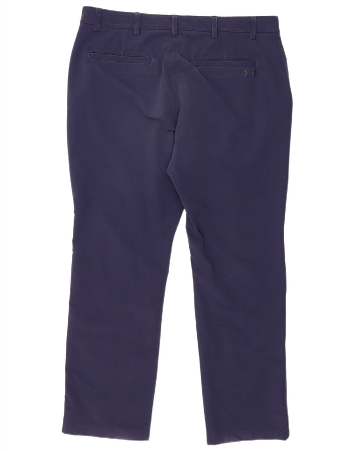 Under Armour Mens Straight Chino Trousers W40 L32 Navy Blue Polyester