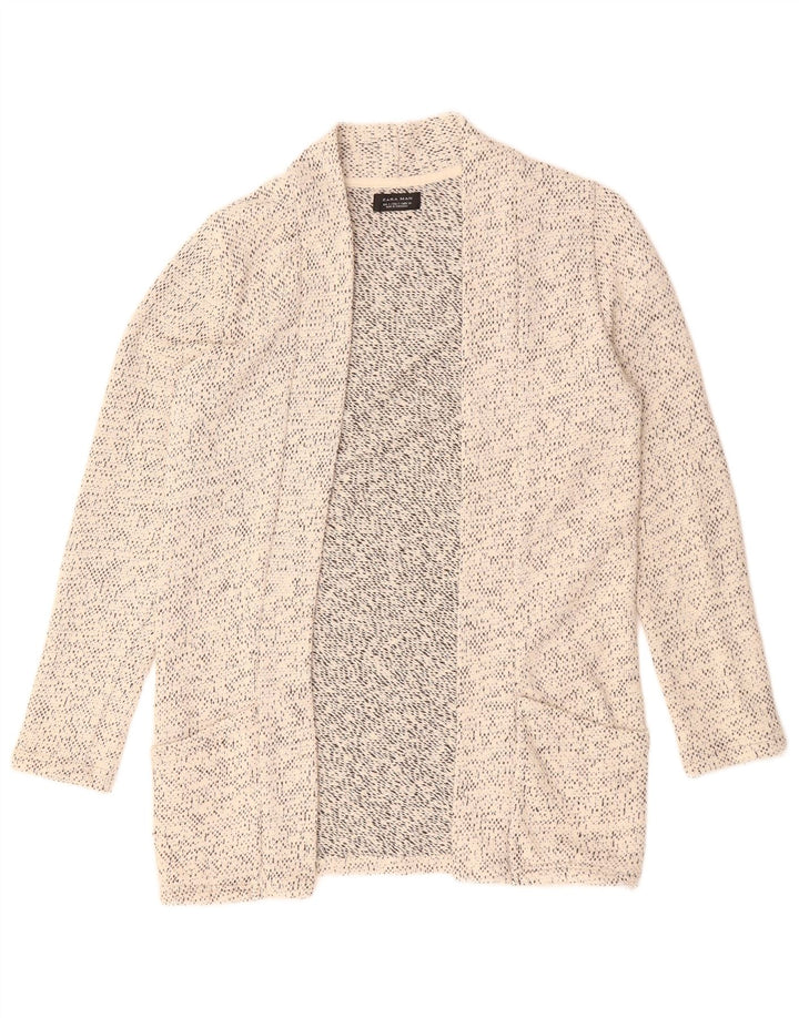 ZARA Mens Cardigan Sweater Small Off White Flecked