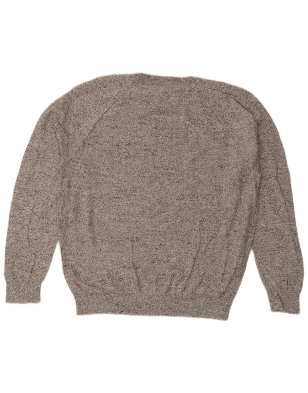 J. Crew Mens Crew Neck Jumper Sweater Large Grey Flecked Cotton