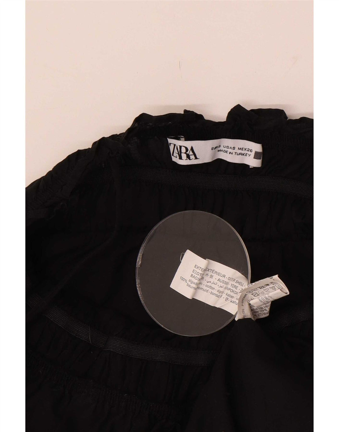 Zara Womens Sundress UK 10 Small Black Cotton