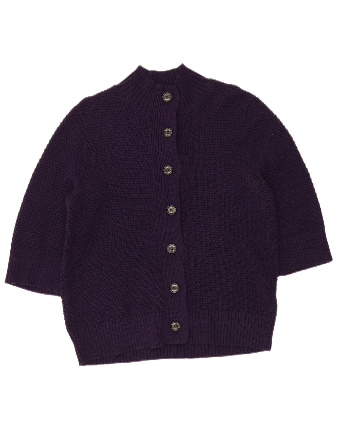 CHAPS Womens 3/4 Sleeve Cardigan Sweater UK 12 Medium Purple