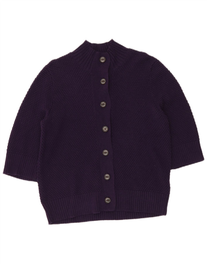 CHAPS Womens 3/4 Sleeve Cardigan Sweater UK 12 Medium Purple