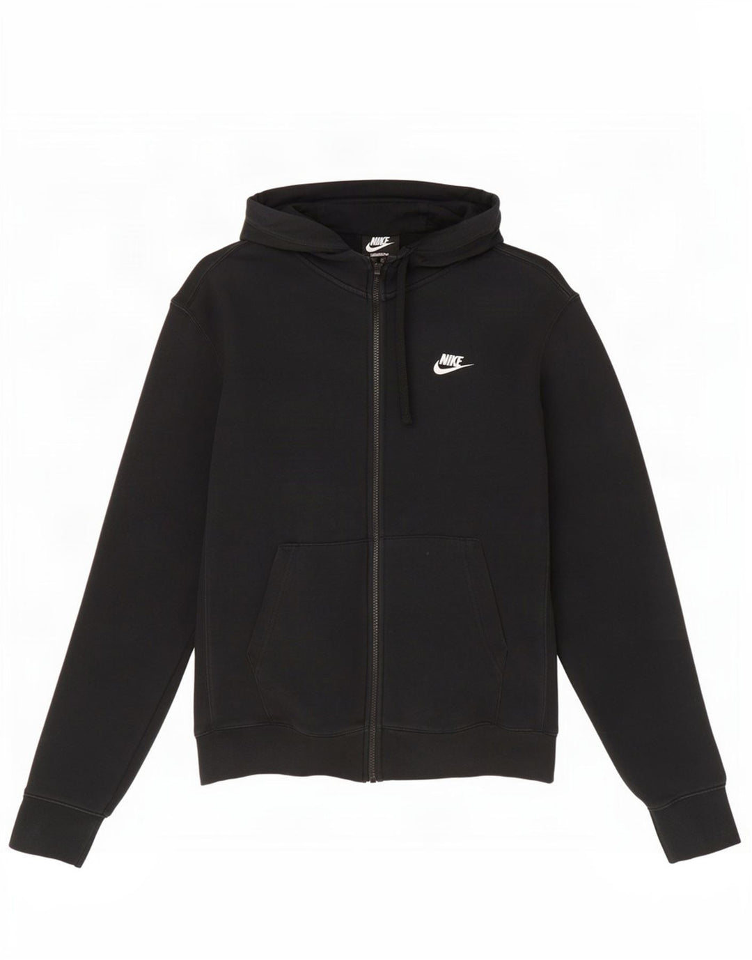 Nike Mens Zip Hoodie Sweater Medium Black Cotton
