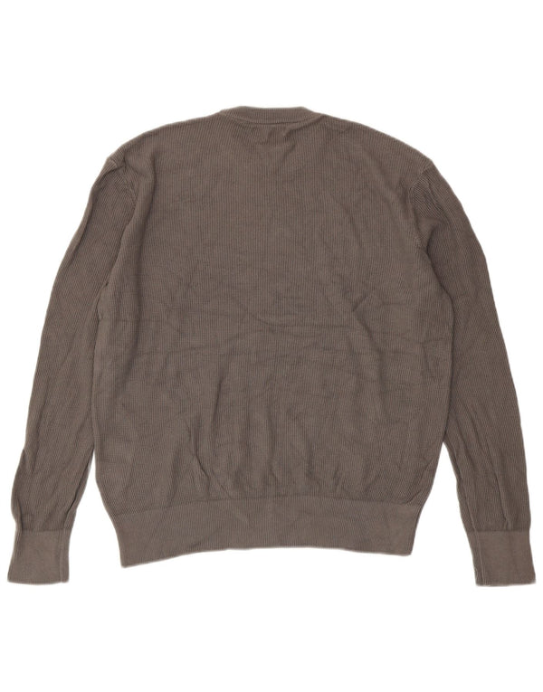 Zara Mens Crew Neck Jumper Sweater Medium Grey Cotton
