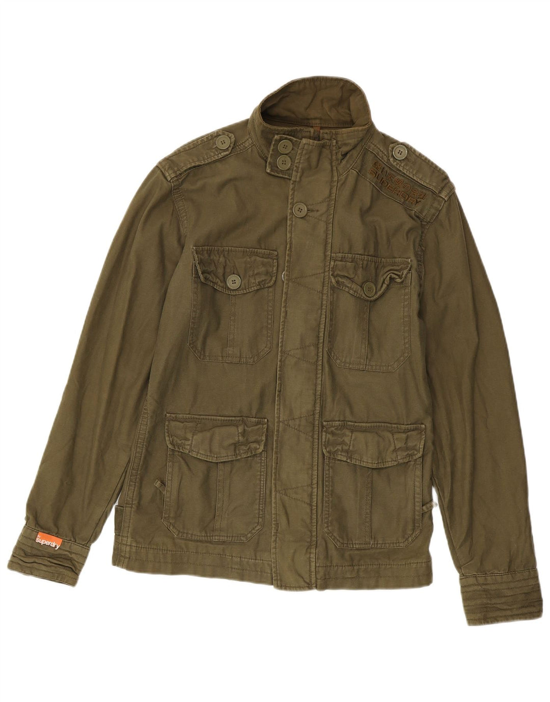 Superdry Mens Military Jacket UK 38 Medium Khaki Cotton