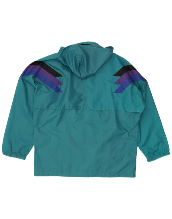 Adidas Mens Hooded Rain Jacket UK 38/40 Medium Turquoise Colourblock