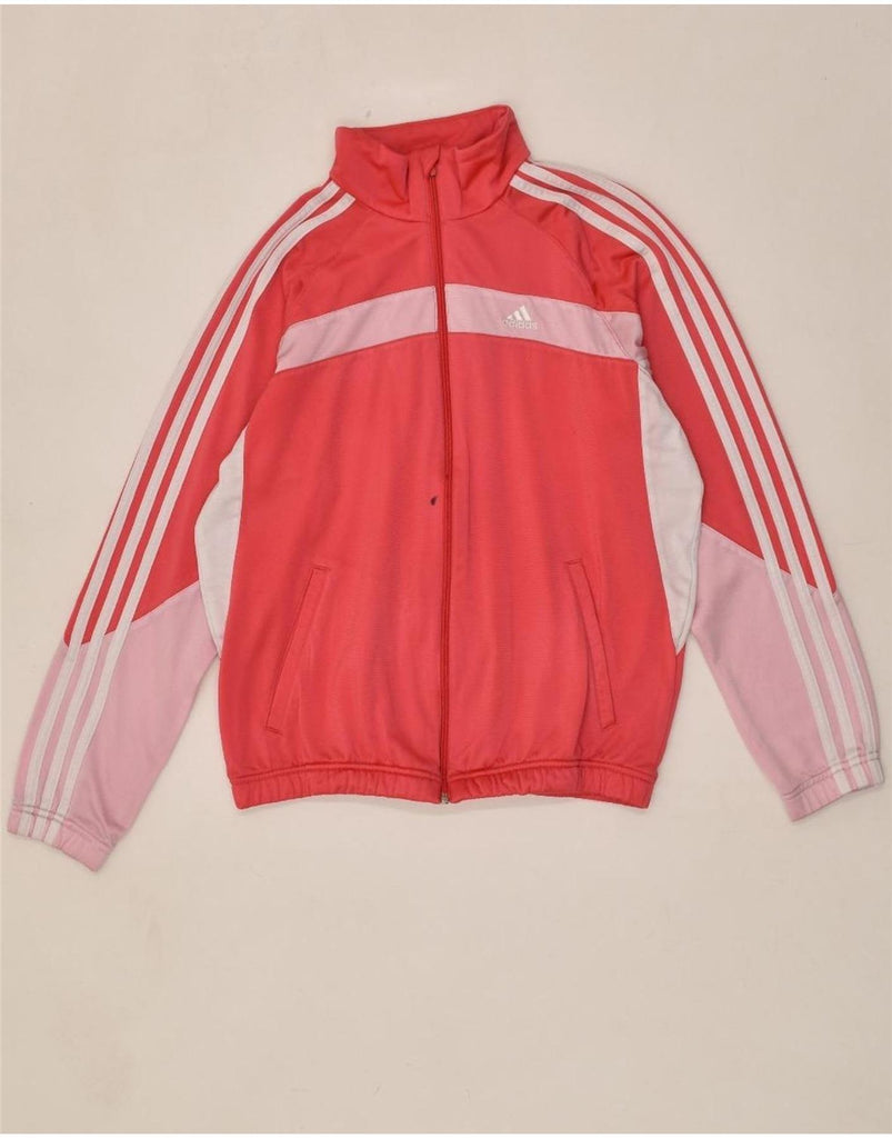 ADIDAS Girls Tracksuit Top Jacket 15-16 Years Pink Colourblock Polyester | Vintage Adidas | Thrift | Second-Hand Adidas | Used Clothing | Messina Hembry 