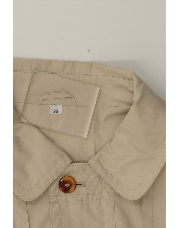 VINTAGE Mens Military Jacket UK 42 XL Beige Polyester Vintage Vintage and Second-Hand Vintage from Messina Hembry 