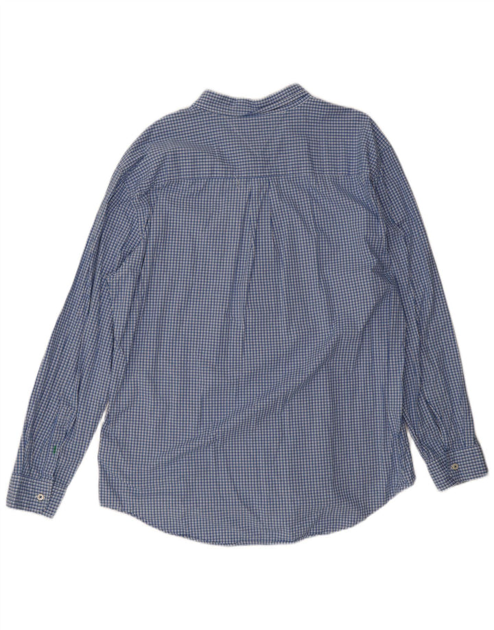 Tommy Hilfiger Mens Custom Fit Shirt 2XL Blue Check Cotton