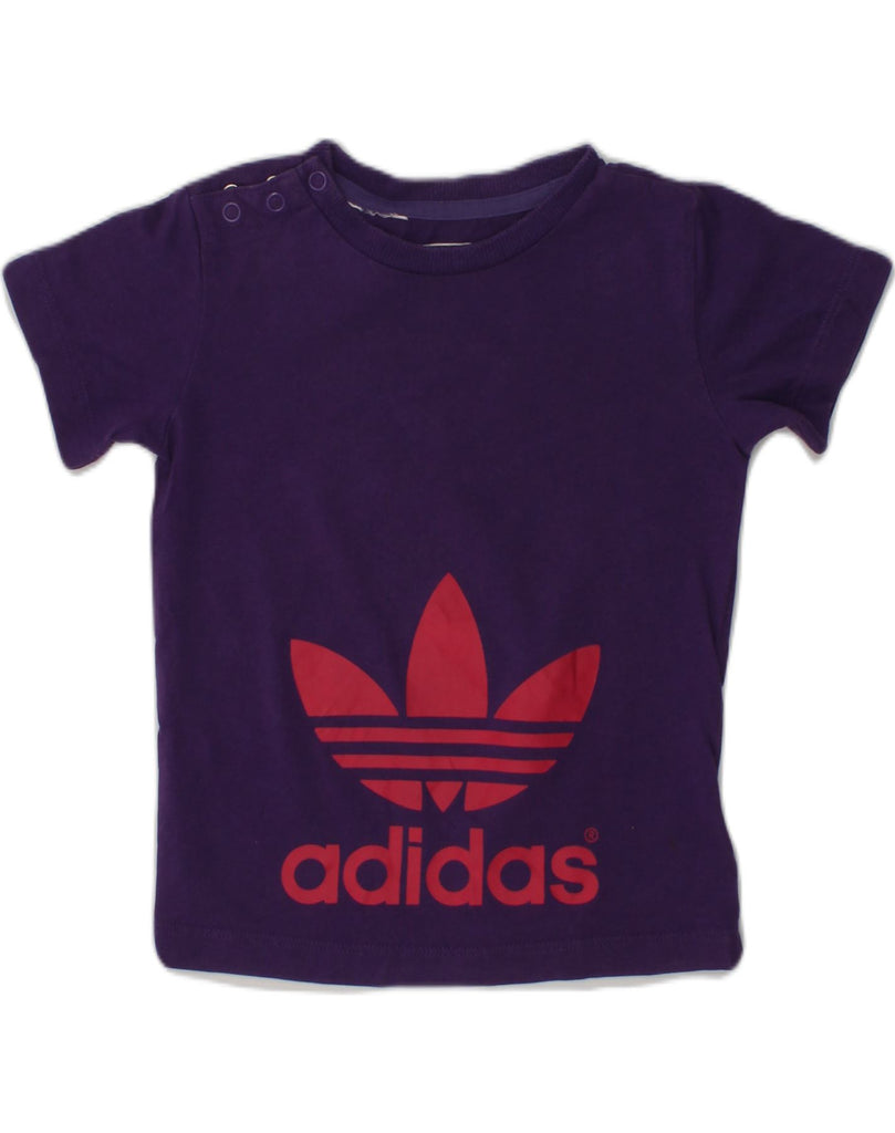 ADIDAS Baby Girls Graphic T-Shirt Top 12-18 Months Purple Cotton | Vintage Adidas | Thrift | Second-Hand Adidas | Used Clothing | Messina Hembry 