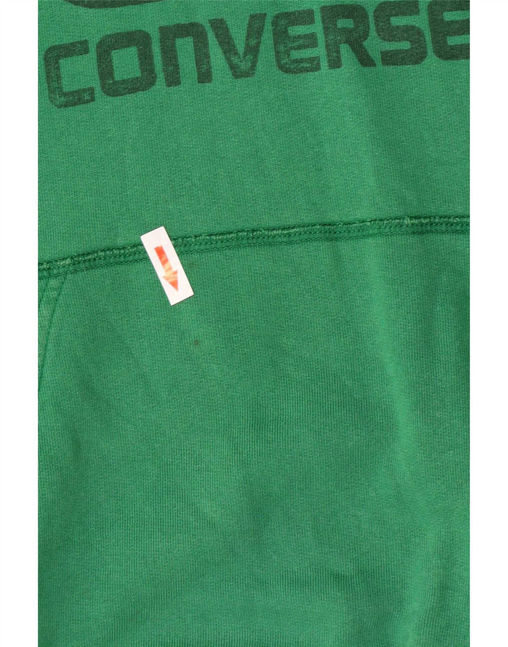 Converse Mens Graphic Hoodie Jumper Large Green Cotton