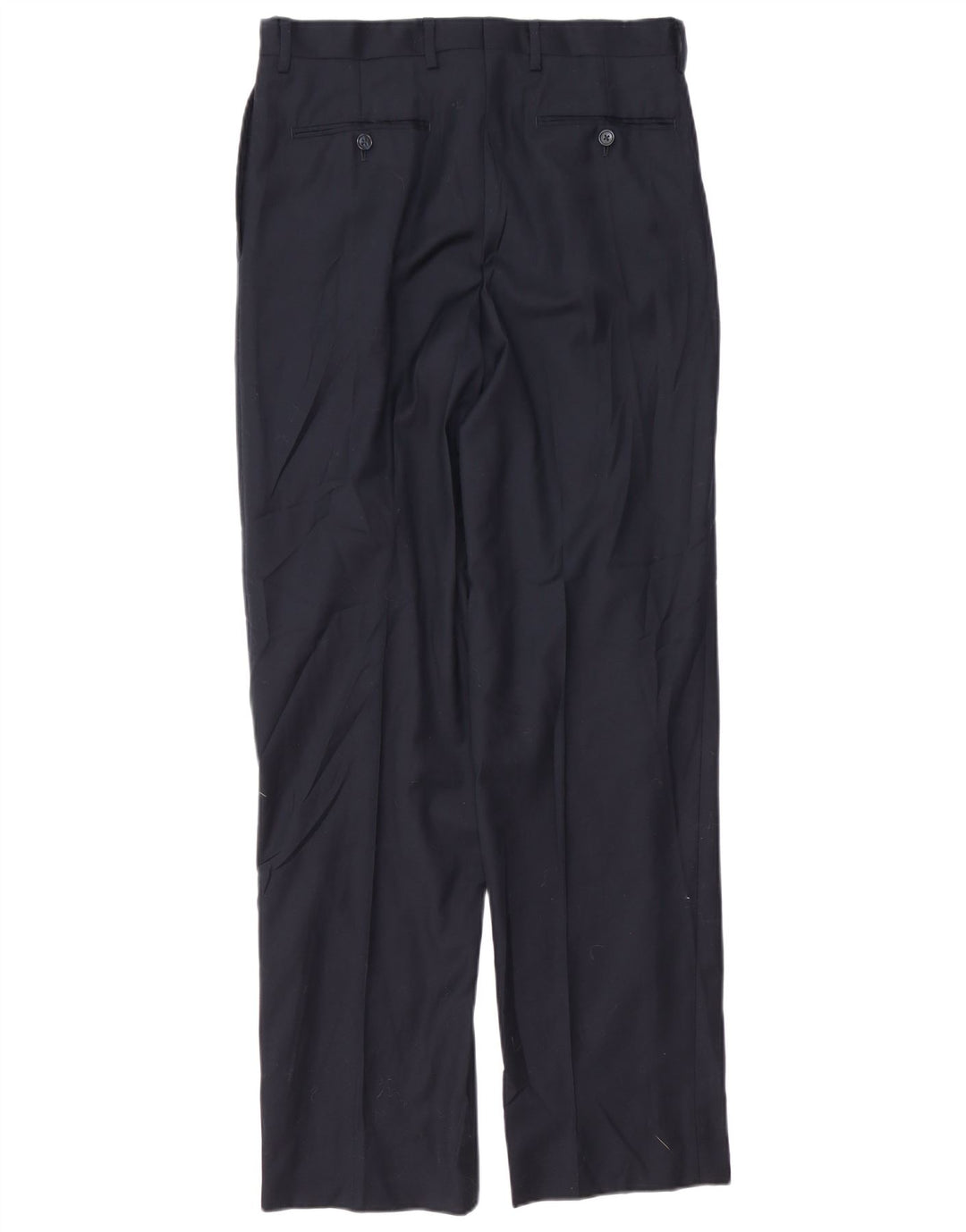CALVIN KLEIN Mens Pegged Suit Trousers W32 L33 Navy Blue Wool