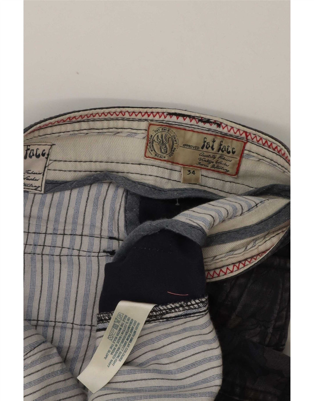 Fat Face Mens Cargo Shorts W34 Large Navy Blue Floral Cotton
