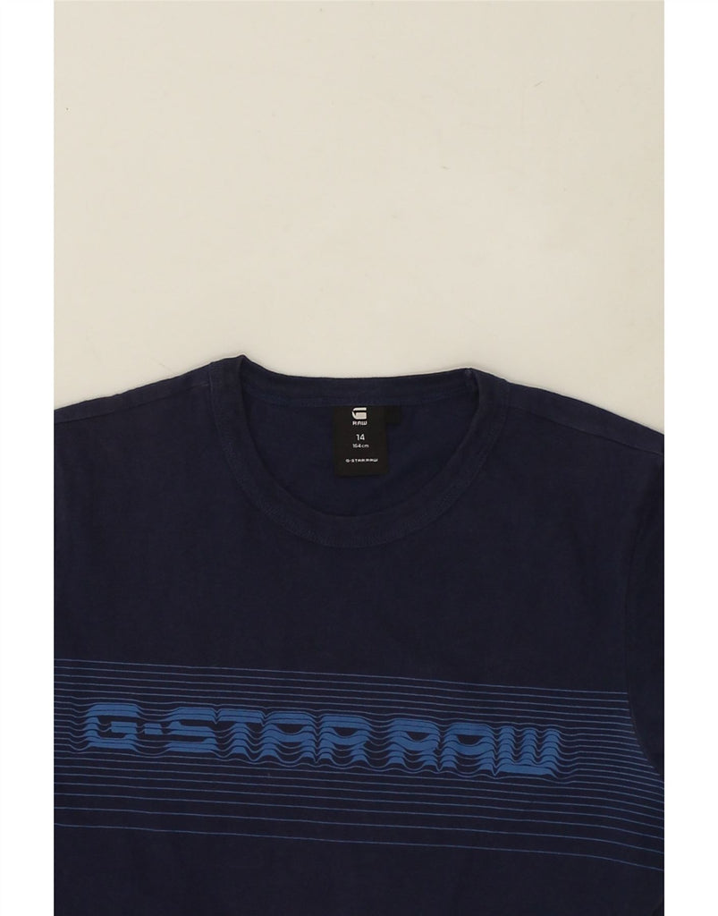 G-STAR Boys Graphic T-Shirt Top 13-14 Years Navy Blue Cotton | Vintage G-Star | Thrift | Second-Hand G-Star | Used Clothing | Messina Hembry 