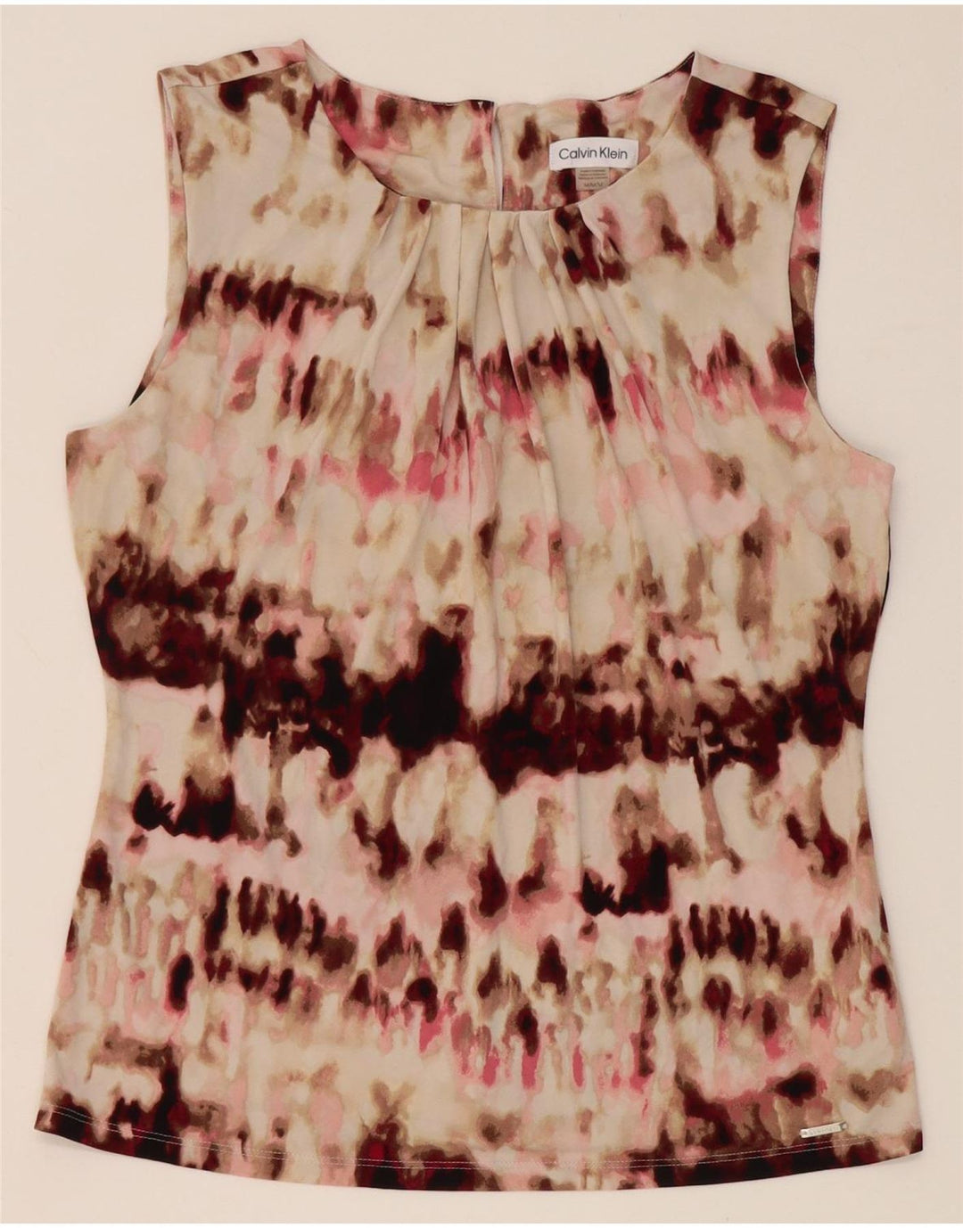Calvin Klein Womens Blouse Top UK 12 Medium Multicoloured Tie Dye