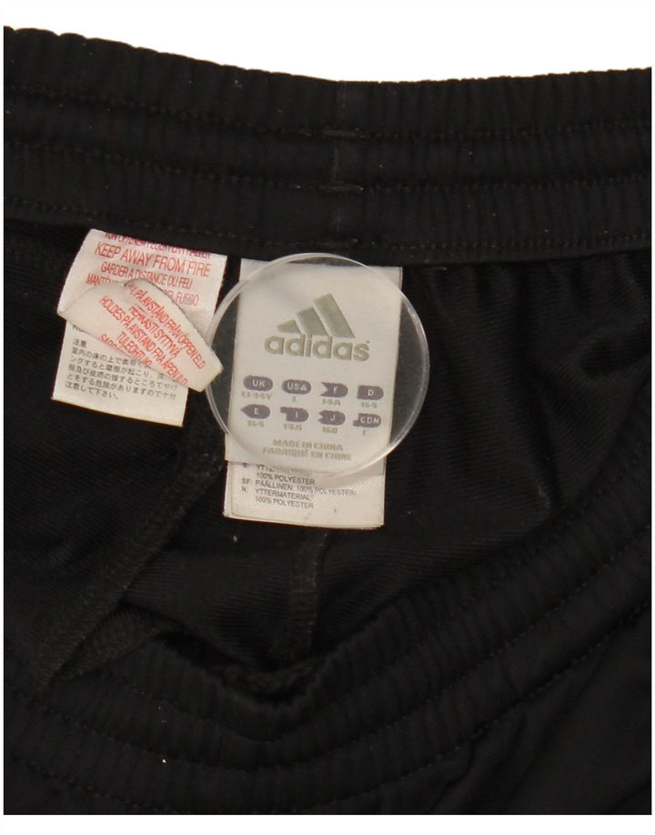 Adidas Boys Tracksuit Trousers Joggers 13-14 Years  Black Polyester