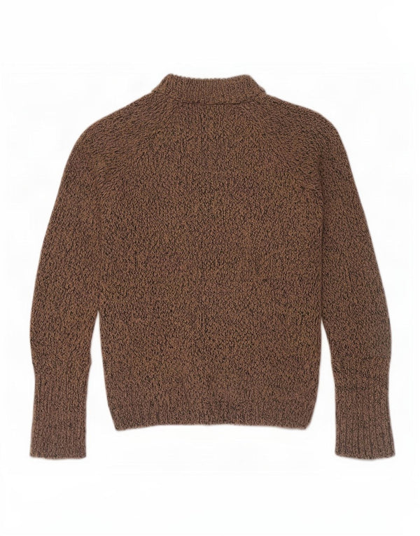Zara Womens Turtle Neck Jumper Sweater UK 10 Small Brown Flecked Acrylic
