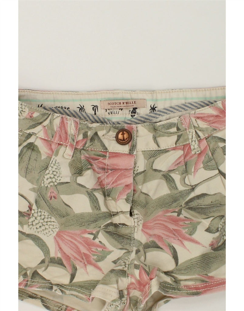 VINTAGE Girls Chino Shorts 9-10 Years W24 Beige Floral Cotton | Vintage Vintage | Thrift | Second-Hand Vintage | Used Clothing | Messina Hembry 