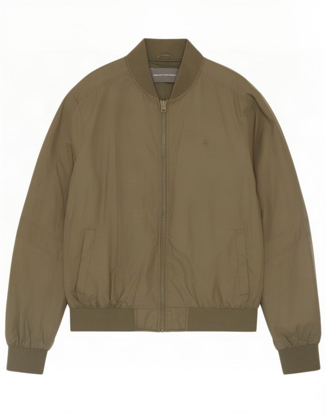 French Connection Mens Bomber Jacket UK 44 2XL Khaki Polyamide