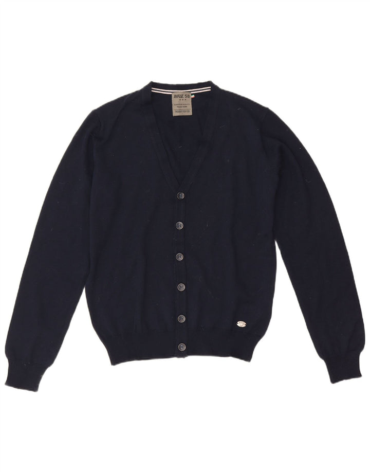 Rifle Mens Cardigan Sweater Small Navy Blue Acrylic
