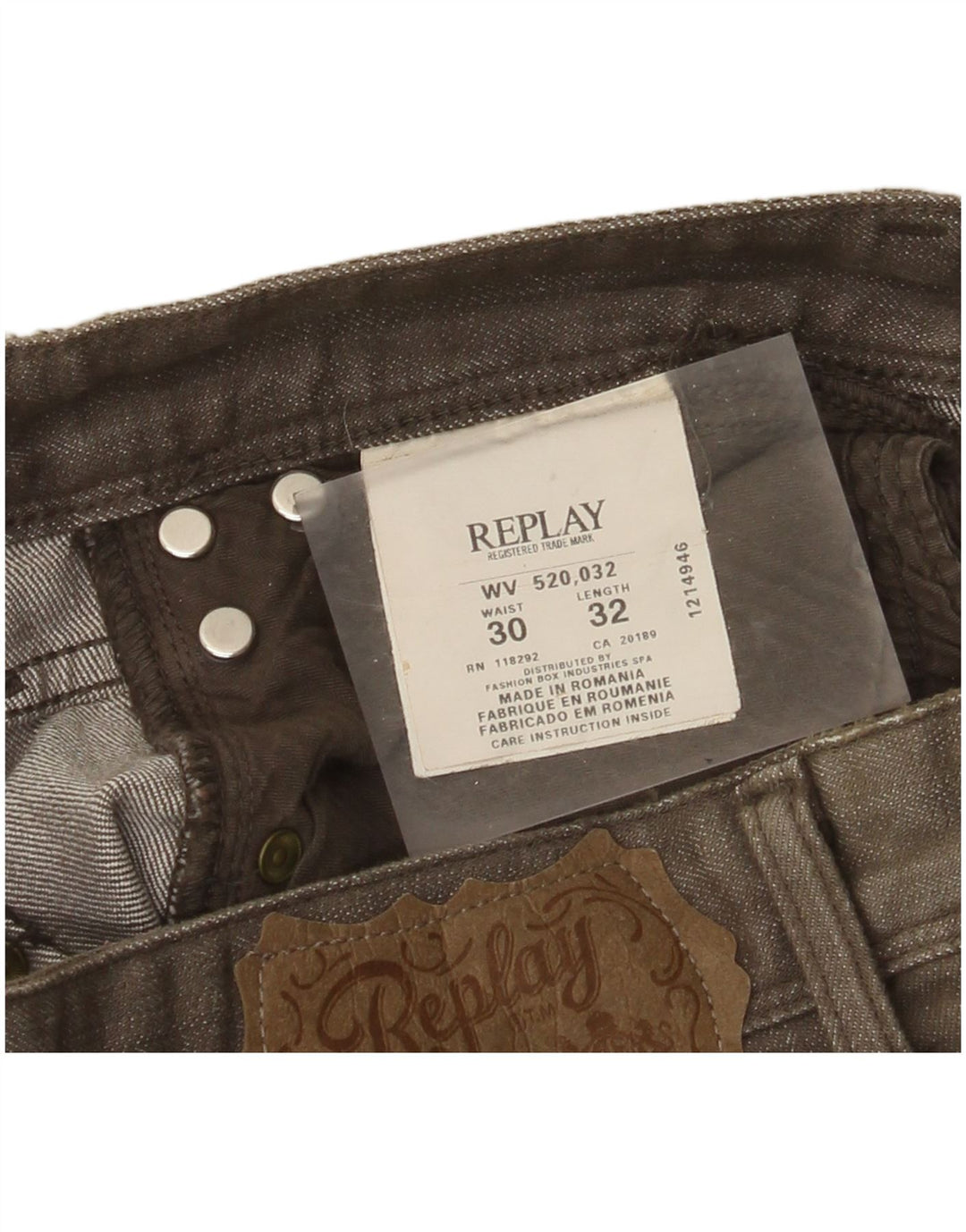 Replay Womens Skinny Jeans W30 L32 Grey Cotton