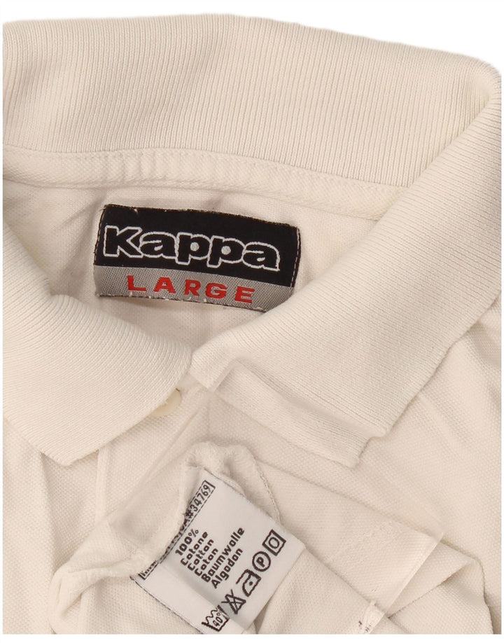 Kappa Mens Polo Shirt Large White Cotton