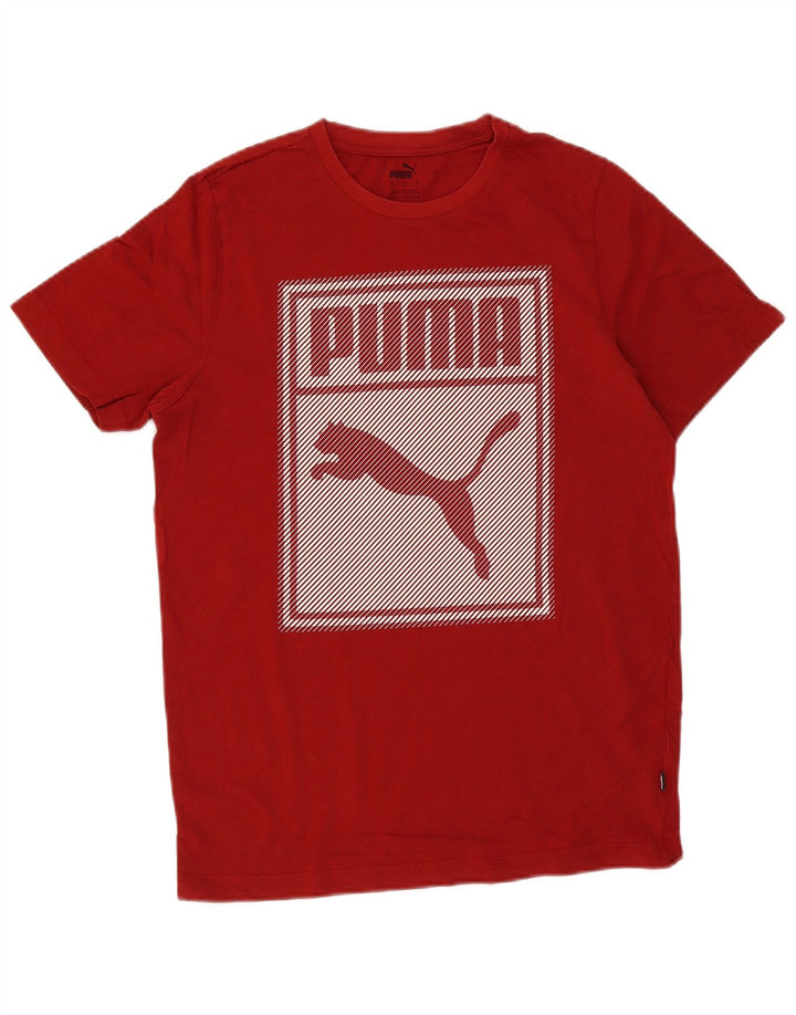 Puma Mens Graphic T-Shirt Top Small Red Cotton