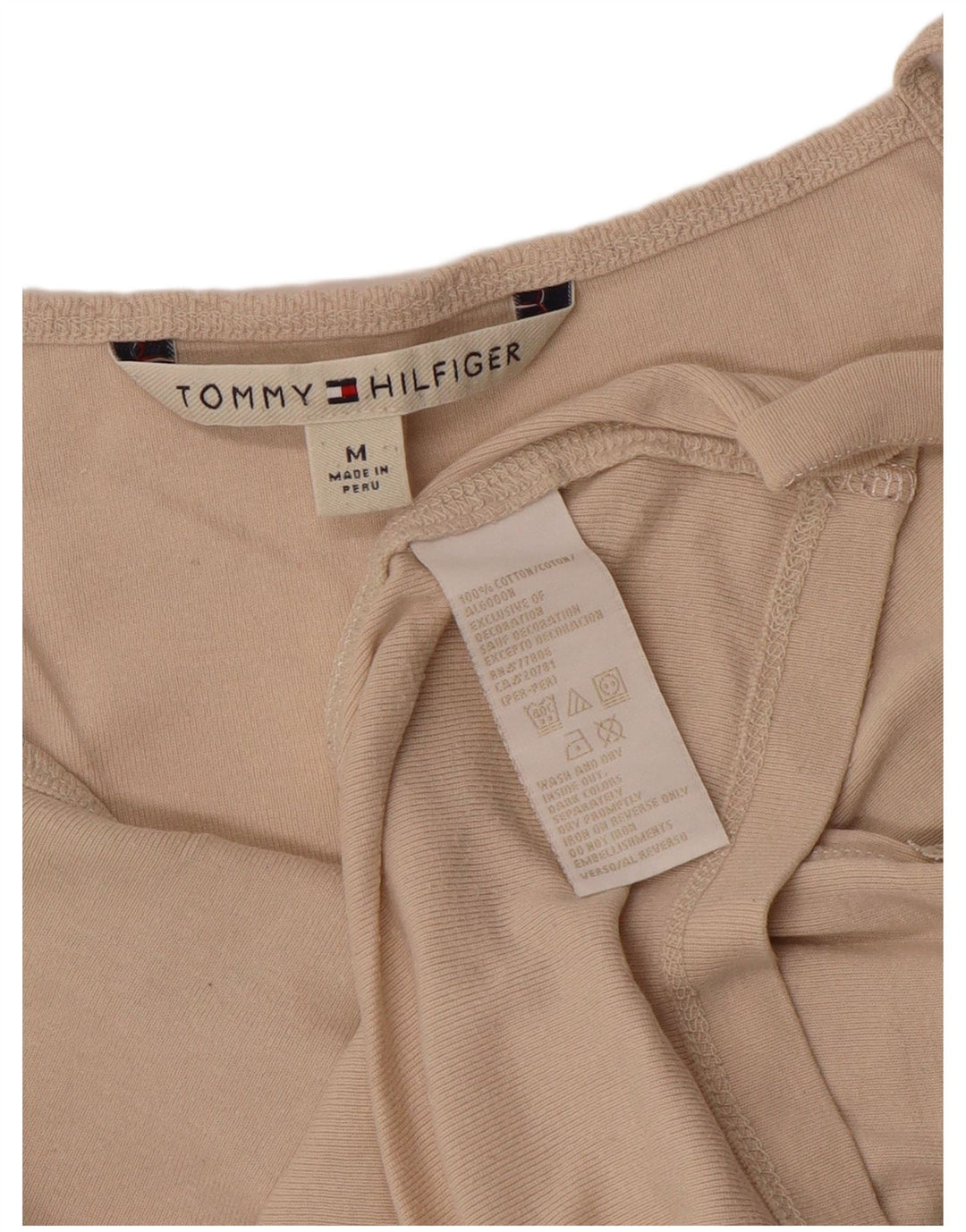 Tommy Hilfiger Womens Cami Top UK 12 Medium Beige Cotton