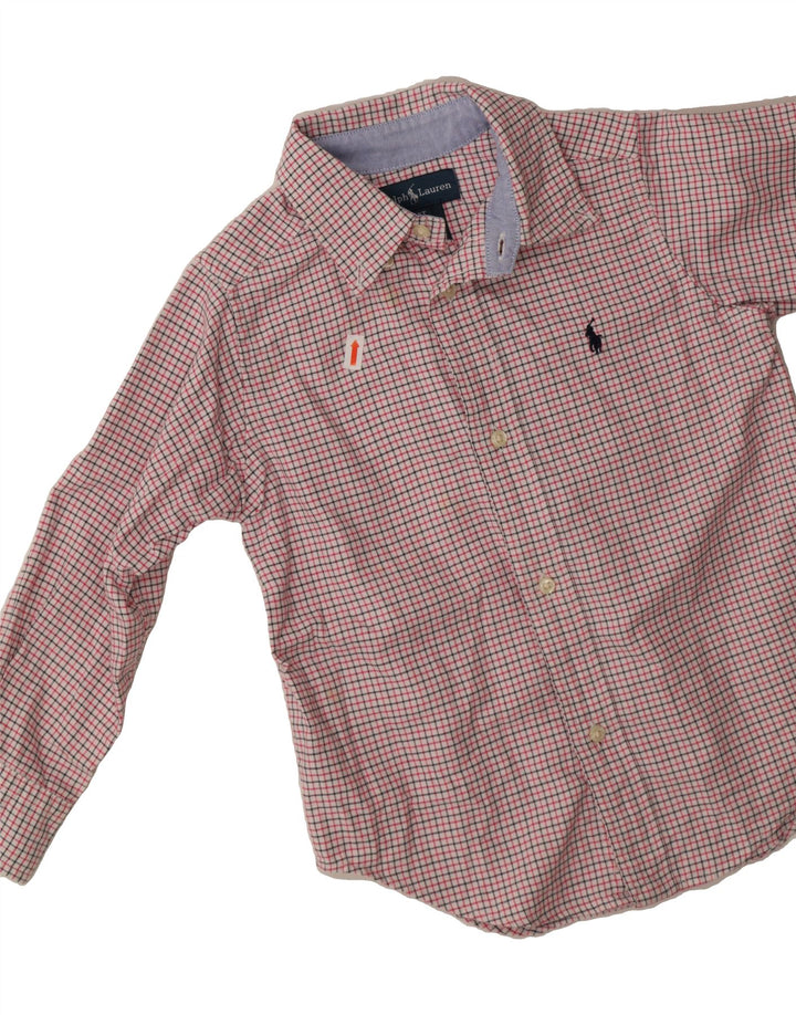 RALPH LAUREN Boys Shirt 2-3 Years Pink Check Cotton Vintage Ralph Lauren and Second-Hand Ralph Lauren from Messina Hembry 