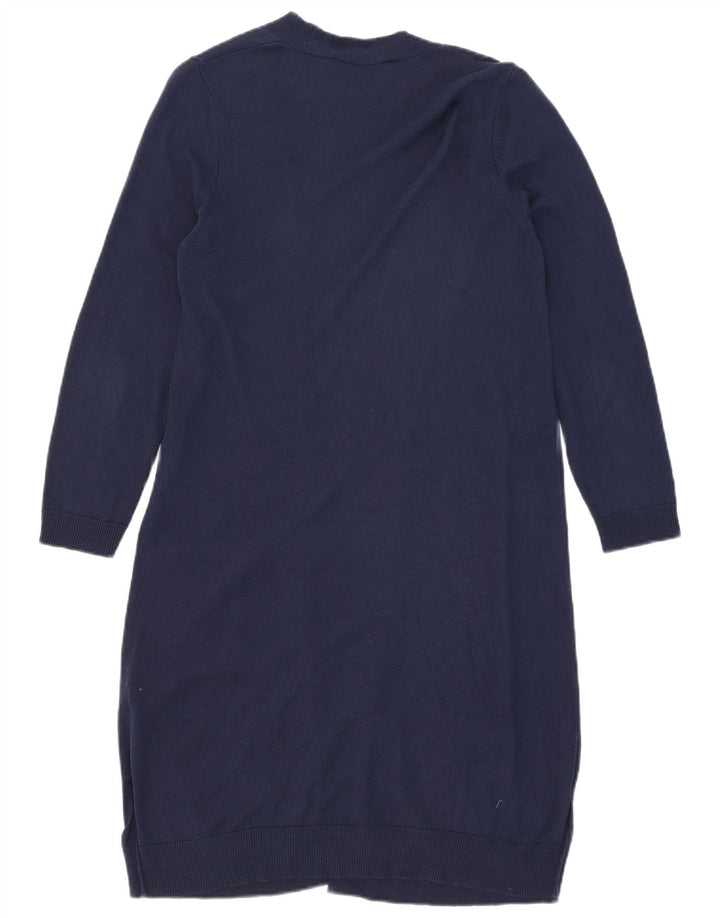Marks & Spencer Womens Longline Cardigan Sweater UK 12 Medium Navy Blue