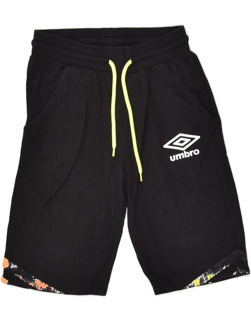 UMBRO Boys Sport Shorts 11-12 Years Large Black Cotton | Vintage Umbro | Thrift | Second-Hand Umbro | Used Clothing | Messina Hembry 