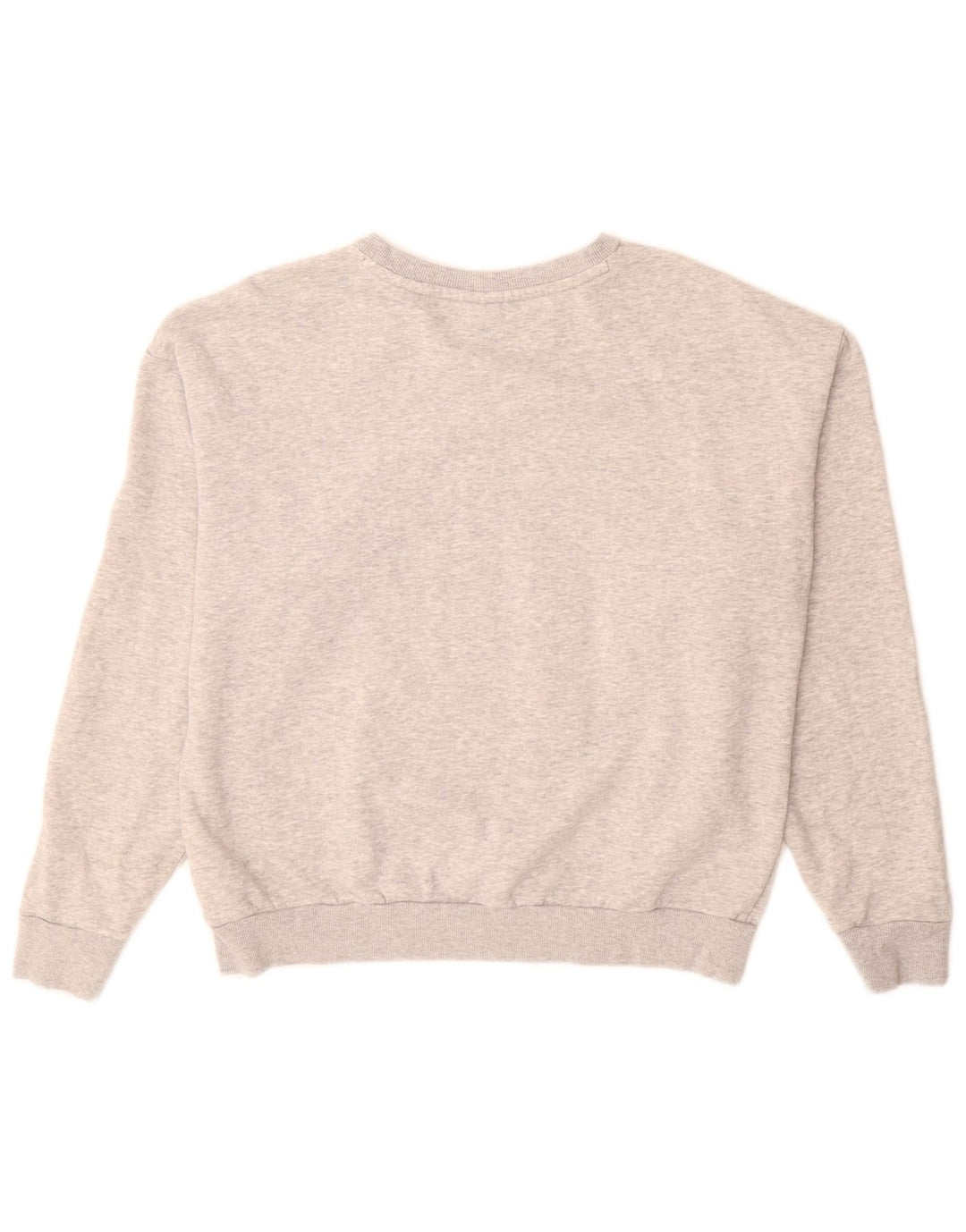 PUMA Womens Graphic Sweatshirt Jumper UK 14 Medium Grey Flecked Cotton